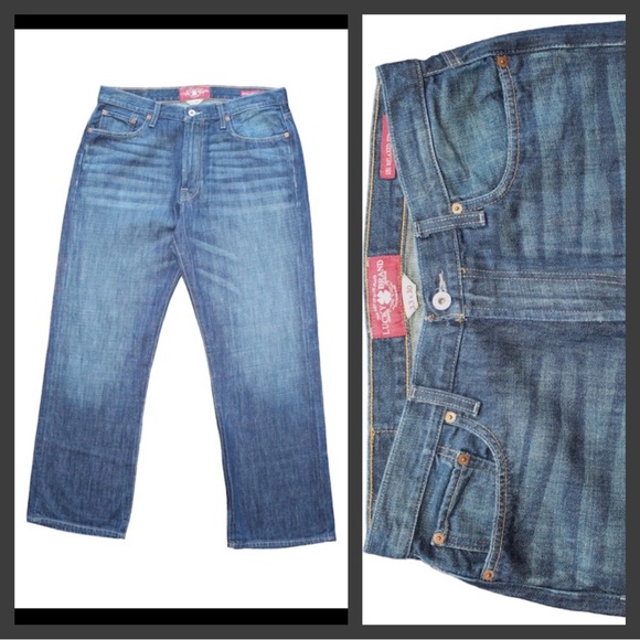 Lucky Brand Relaxed Straight Classic American Style Denim Blue Jeans - Picture 1 of 12